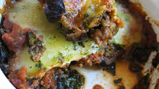 Gratin d'aubergines et de roquette