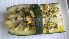 Petits paniers de courgettes aux asperges à la flamande