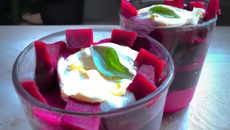 Verrine de betterave et pommes au chèvre