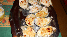 Huîtres gratinées au saumon fumée