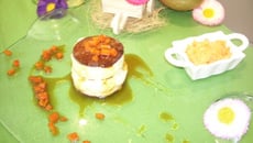 Millefeuille mangue-carotte, granite carotte-citron vert