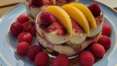 Tiramisu aux framboises et nectarines