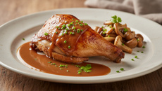 Chapon rôti sauce au foie gras