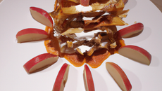 Millefeuille de pommes au four et glace aux marrons