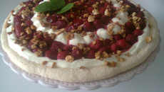 Tarte macaron aux framboises