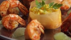 Gambas au cumin et citron vert et son risotto