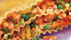 Lasagne tiède à la truite et aux petits légumes