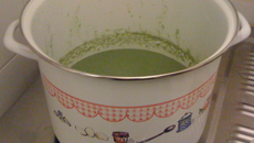Velouté de petit pois avec une pointe de crème