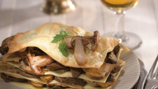 Lasagnes de foie gras de canard lafitte aux cèpes