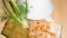 Filet de saumon et ses bulbes de fenouil vanillés