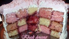 Gâteau damier girly (sans moule)