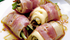 Gratin de poireaux farcis au jambon de Bayonne