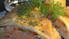 Pâté feuilleté de saumon au foie gras