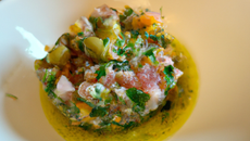 Tartare de dorade normande au gingembre et à l'huile d'olive