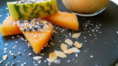 Granité de melon et sablés au basilic