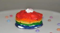 Raimbow crêpes aux marshmallows