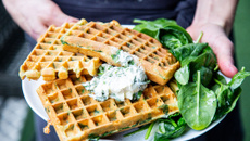 Gaufres épinard et chèvre