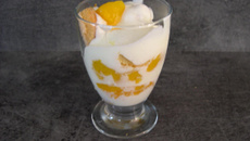 Verrine au fromage blanc et pêche