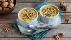 Flans de Butternut au bleu et aux Noix du Périgord AOP