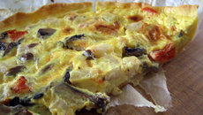 Quiche au cabillaud et aux champignons