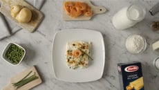 Lasagne au saumon et petits pois