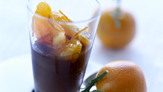 Crème au chocolat & clémentines de Corse  mi-confites