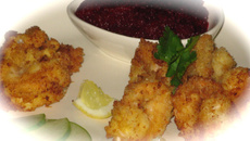 Crevettes croustillantes sauce betterave