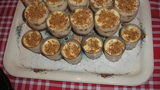 Tiramisu au chocolat blanc et pommes caramélisées