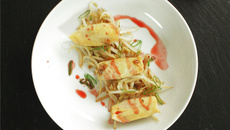 Nems de thon aux prunes et pousses de soja