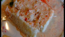 Terrine de cabillaud fourrée aux crevettes