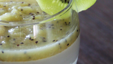 Panna cotta au coulis de kiwi