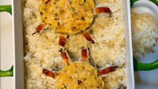 Gratin de riz, crabe et coco