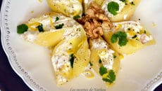Conchiglioni farcis au chèvre et noix, sauce au beurre citronné à la coriandre
