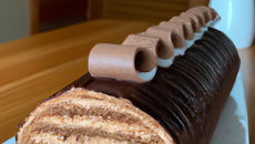 Biscuit et ganache pour bûche