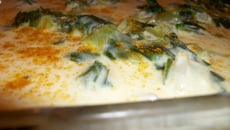Lasagnes aux poireaux, noix de St Jacques et curry
