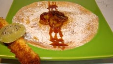 Kiwi et banane Fresinette soufflés au Malibu, bâtonnet coco kiwi séché