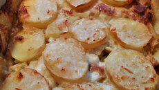 Pommes de terre façon roëstis gratinées à la crème de chèvre