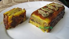 Terrine de pommes de terre, cèpes et foie gras