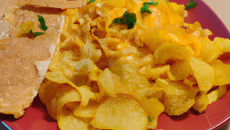 Omelette cuisinée aux chips