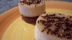 Mousse poires sur ganache au chocolat