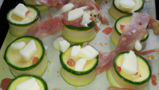 Courgette, lardon fromage