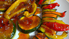 Courgettes caramel poivrons