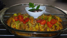 Fleur de courgette farcie à la sauce menthe
