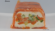 Terrine de saumon et petits légumes