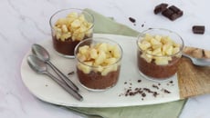 Crème dessert aux Perles du Japon Tipiak, lait d'amandes, chocolat et poire