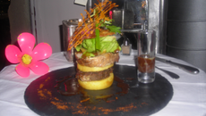 Millefeuille de pommes fruits et agneau roti
