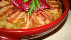 Tarte tain aux chicons caramélisés, maroilles et bière Ch'ti