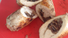 Rouleaux de poulet et champignons