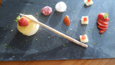 Fraise, fromage blanc, citron vert et spéculoos