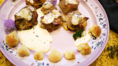 Choux fleur à la crème et ses crepinettes